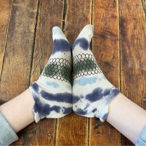 Unbranded Green & Navy Patterned Ankle Socks